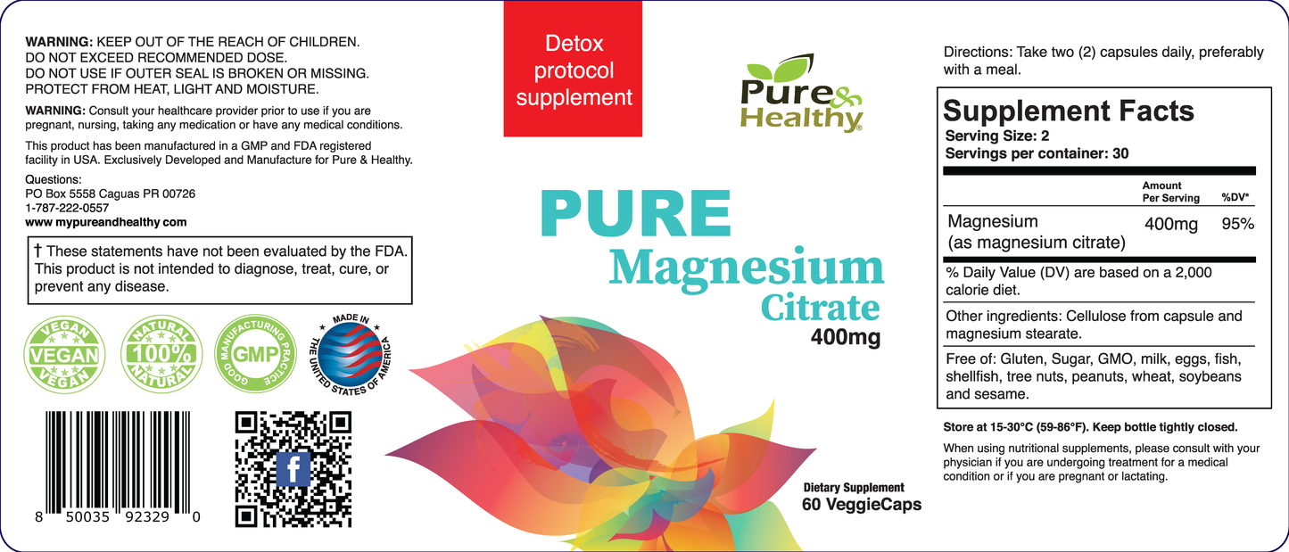 Pure Magnesium Citrate 400mg