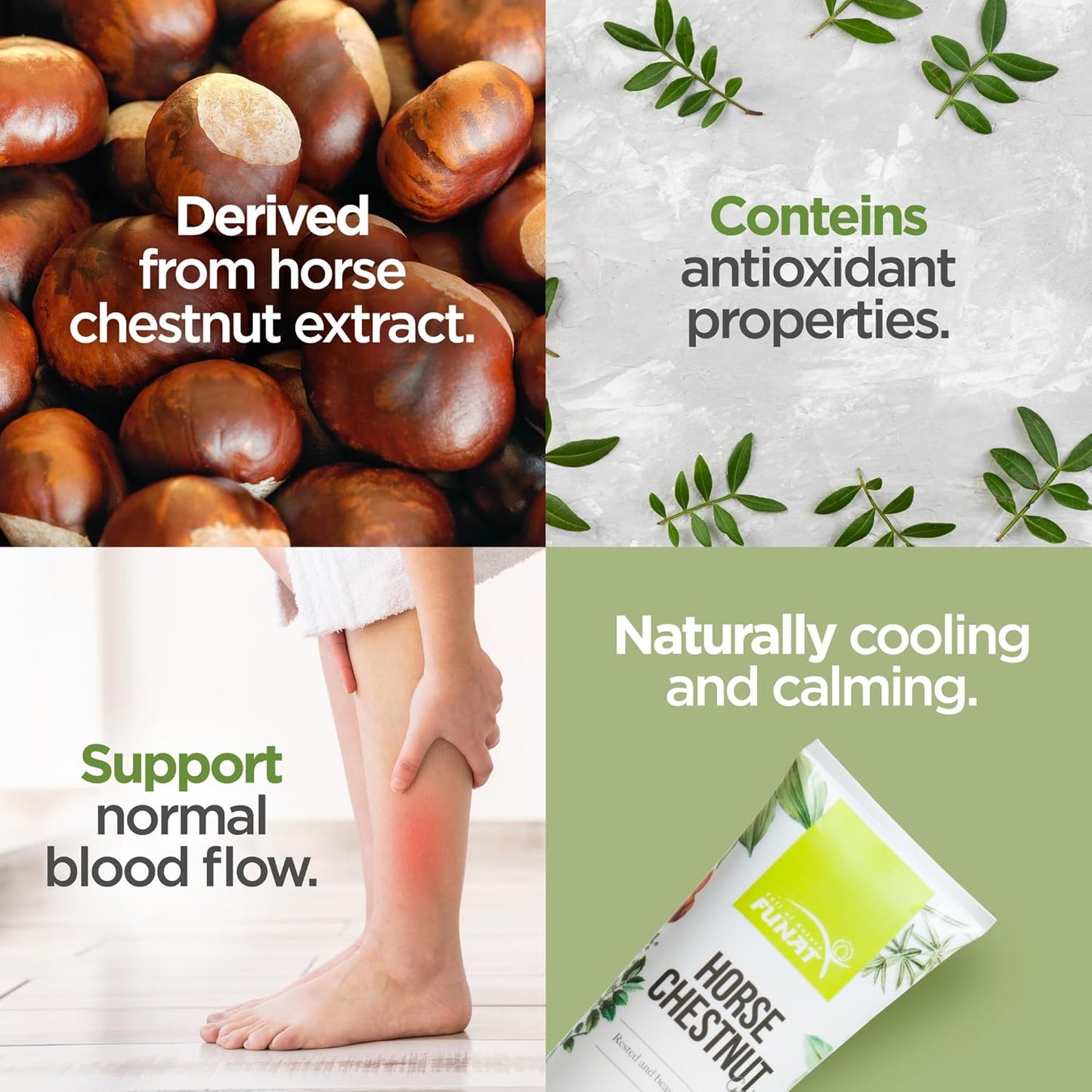 FUNAT Horse Chestnut Gel – Refreshing Leg Gel for Tired, Heavy Legs