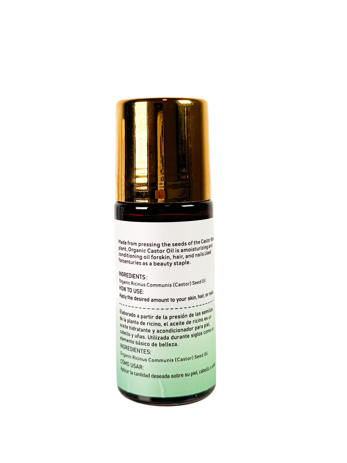 Organic Castor Oil with Rose Quartz Roller – Pure & Healthy