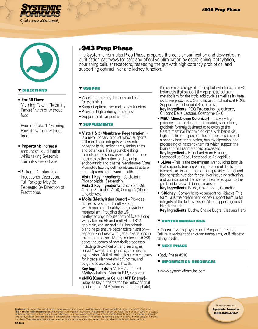 Systemic Formula Prep Phase Kit